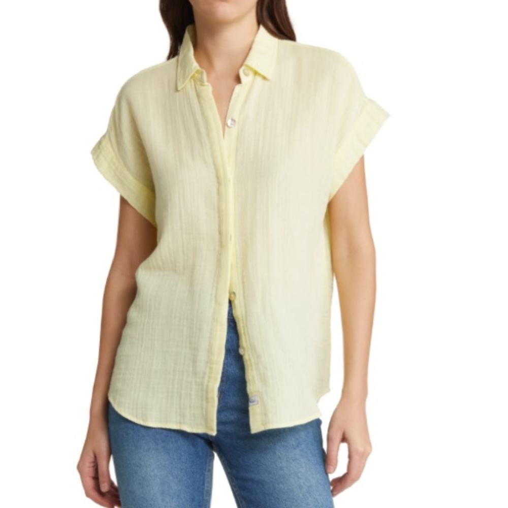Rails Jamie Crinkled Organic Cotton Shirt XL